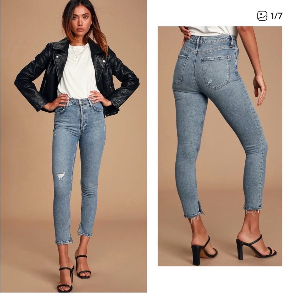 Agolde Nico High Rise Distressed Denim